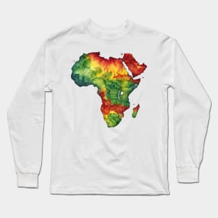 Watercolor African Map #1 Long Sleeve T-Shirt